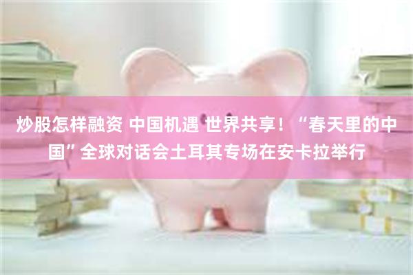 炒股怎样融资 中国机遇 世界共享！“春天里的中国”全球对话会土耳其专场在安卡拉举行