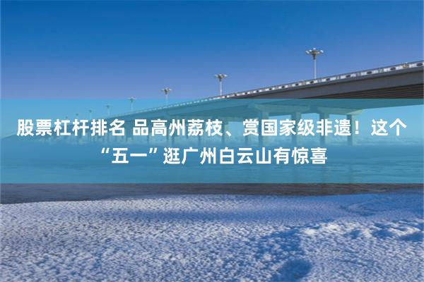股票杠杆排名 品高州荔枝、赏国家级非遗！这个“五一”逛广州白云山有惊喜