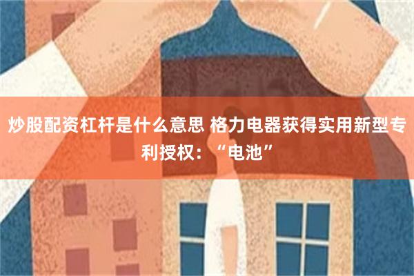 炒股配资杠杆是什么意思 格力电器获得实用新型专利授权:“电池”