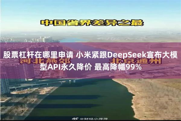 股票杠杆在哪里申请 小米紧跟DeepSeek宣布大模型API永久降价 最高降幅99%