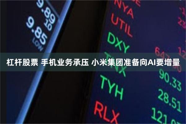 杠杆股票 手机业务承压 小米集团准备向AI要增量