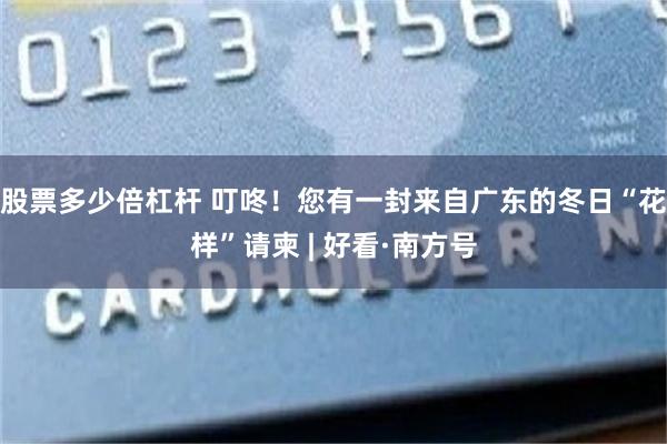 股票多少倍杠杆 叮咚!您有一封来自广东的冬日“花样”请柬 | 好看·南方号