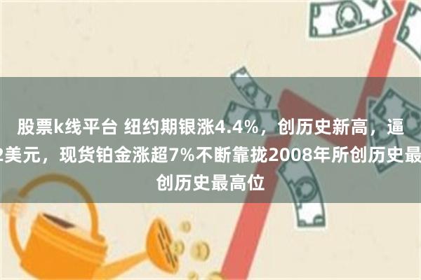 股票k线平台 纽约期银涨4.4%，创历史新高，逼近72美元，现货铂金涨超7%不断靠拢2008年所创历史最高位
