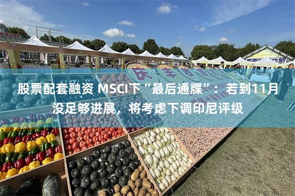 股票配套融资 MSCI下“最后通牒”：若到11月没足够进展，将考虑下调印尼评级