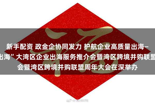 新手配资 政金企协同发力 护航企业高质量出海——“融通湾区 护航出海”大湾区企业出海服务推介会暨湾区跨境并购联盟周年大会在深举办