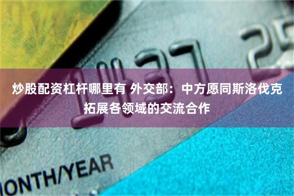 炒股配资杠杆哪里有 外交部：中方愿同斯洛伐克拓展各领域的交流合作