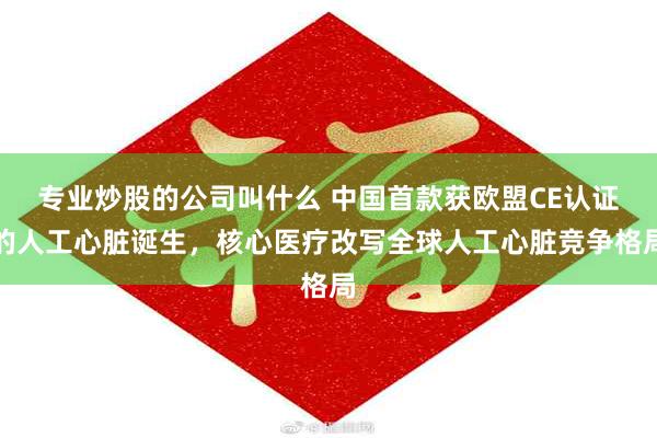 专业炒股的公司叫什么 中国首款获欧盟CE认证的人工心脏诞生，核心医疗改写全球人工心脏竞争格局