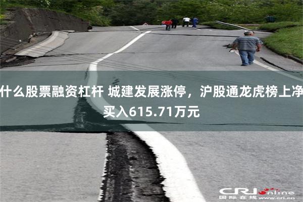 什么股票融资杠杆 城建发展涨停，沪股通龙虎榜上净买入615.71万元