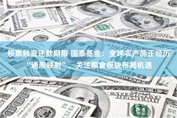 股票融资还款期限 国泰基金：全球农产品正经历“通胀映射”，关注粮食板块布局机遇