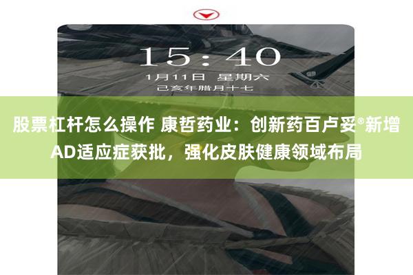股票杠杆怎么操作 康哲药业：创新药百卢妥®新增AD适应症获批，强化皮肤健康领域布局