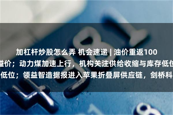 加杠杆炒股怎么弄 机会速递 | 油价重返100美元，油气股迎地缘风险溢价；动力煤加速上行，机构关注供给收缩与库存低位；领益智造据报进入苹果折叠屏供应链，剑桥科技光模块产能加速释放