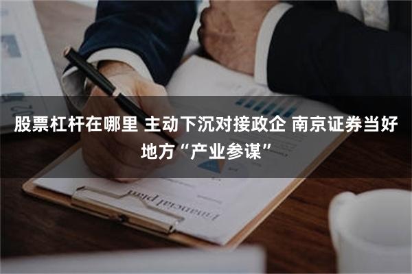 股票杠杆在哪里 主动下沉对接政企 南京证券当好地方“产业参谋”