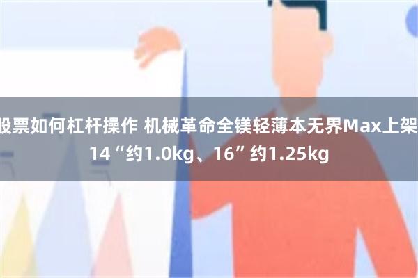 股票如何杠杆操作 机械革命全镁轻薄本无界Max上架：14“约1.0kg、16”约1.25kg